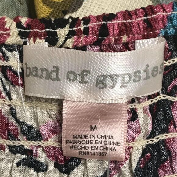 BAND Of GYPSIES Floral Smocked Slit Maxi Dress M S - Picture 11 of 11
